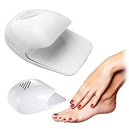 Nail Dryer Machine Kit | Portable Battery Operated Nail Dryer with Fan for Nail Polish, Nail Art, Stamping Kit (White)