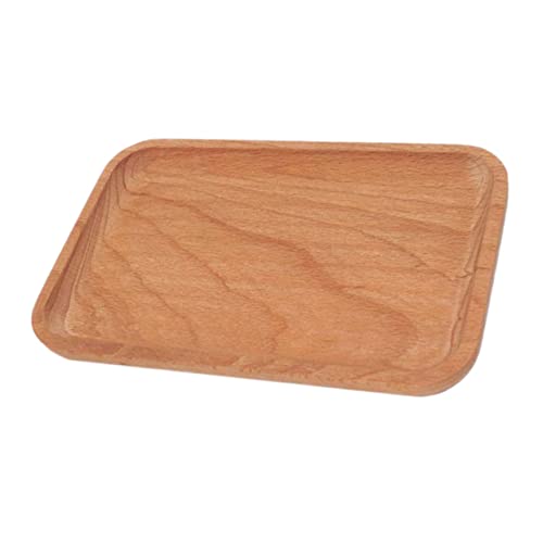 Alipis 1 Pieza bandeja de té de madera maciza Lámina bandejas bandeja decorativa de frutos secos Horneando con servicio Poseedor plato y para Khaki