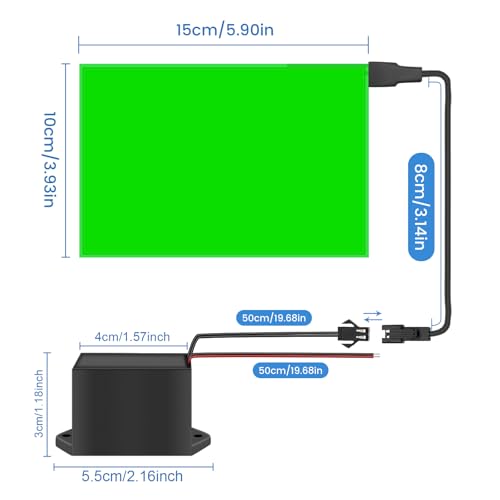 Luz electroluminiscente con flash estroboscopico y panel verde de 3 modos 3