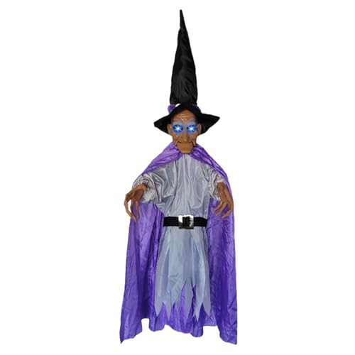 Huvqianu de | Decoración de bar de de Halloween | Colgante emisor de luz con sonidos espeluznantes para el hogar, interior, exterior, porche, pared, puerta, jardín