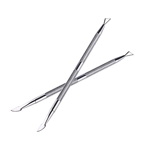 Healeved Stainless Steel Cuticle Pusher Tool 2pc Set Nail Cuticle Cleaner Care for Daily Use