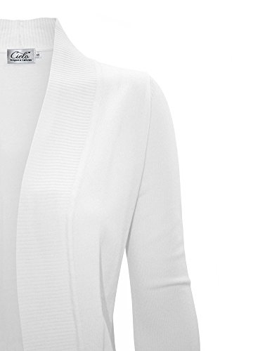 Image of Cielo Women's Solid Basic Open Front Pockets Knit Sweater Cardigan