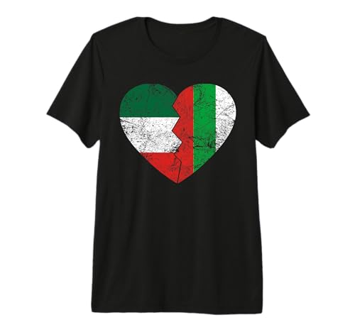 Bulgarian Italian Flags Heart | Italy Bulgaria Roots Vintage Premium Tri-blend T-Shirt