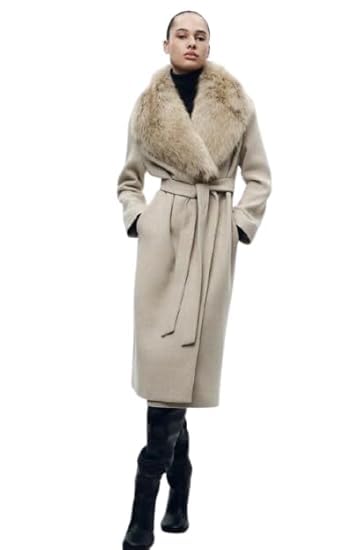 Patakadevi | Women Long Wool Coat For Winter, Travel & Cold Weather | Stand Collar | Single Breasted Design | Faux Fur Woolen Jacket | Soft Warm Fabric | Classic Full Sleeve Style | Elegant Look-image-8