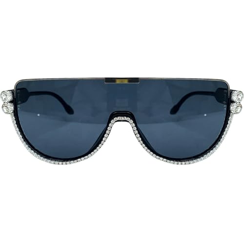 Image of Oversized Sunglasses Women Men Luxury Big Frame Mask Glasses Goggle Flat Top Clear Eye Protection Glasses Shade UV400