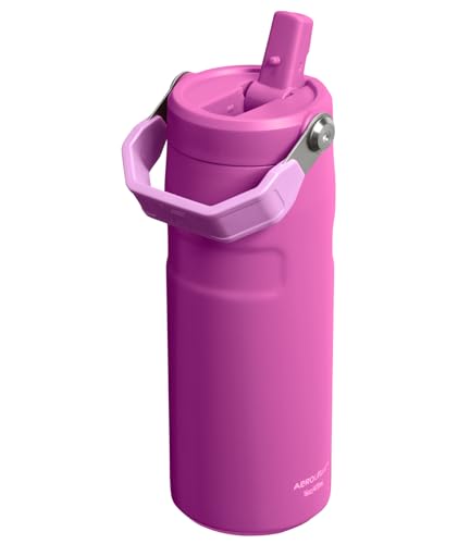 Image of Stanley IceFlow Flip Straw 2.0 Water Bottle 16 OZ | Built-In Straw with Larger Opening | Lightweight & Leak-Resistant | Insulated Stainless Steel | BPA-Free | Dark Blossom