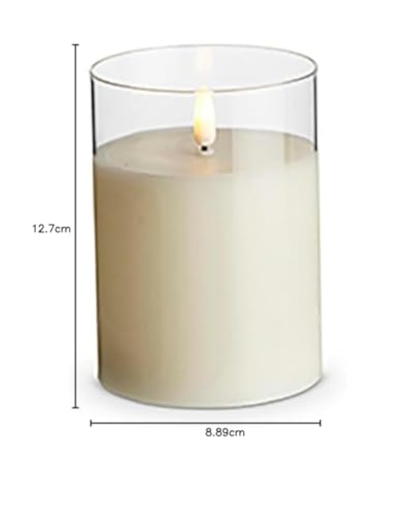 Clear Glass Ivory Pillar Candle, 3.5" x 5"