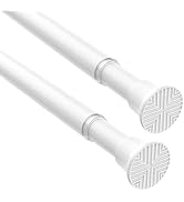 AIZESI Tension Rods 18-36 inch，2Pcs Adjustable Tension Rod Black Curtain Tension Rod No Drilling ...