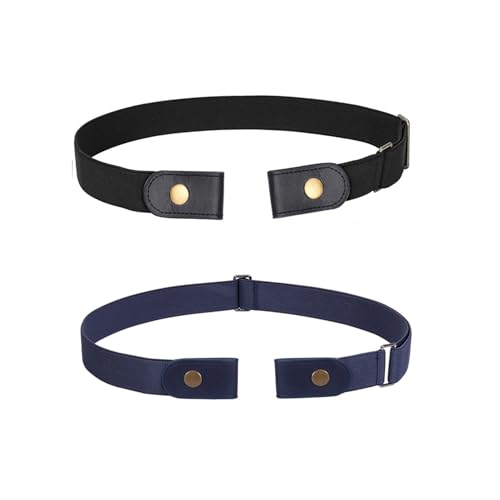 Image of WERFORU No Buckle Stretch Belt for Women and Men Elastic Waist Belt up to 72 Inches for Jeans Pants