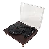 [Simple et élégant] Ce tourne-disque phonographe a un aspect bois naturel.Design d'angle épuré, simple et élégant.Parfait pour le divertissement et la décoration intérieure.