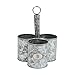 Mind Reader 3-Compartment Metal Organizer with Handle, Multi-Use Storage Caddy, Galvanized Metal, 7