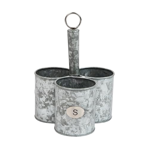 Mind Reader 3-Compartment Metal Organizer with Handle, Multi-Use Storage Caddy, Galvanized Metal, Silver by Mind Reader - Image 7