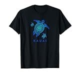 Kauai Hawaii T-Shirt Sea Blue Tribal Turtle