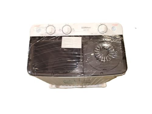 غسالة من دوراسات موديل DS7WT بتحميل علوي بسعة 7 كيلوجرام باللون الأبيض مع حوض مزدوج وتحكم يدوي ومحمولة