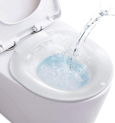 Starthi Sitz Bath for Toilet Seat Postpartum Hemorrhoid Treatment Yoni Steam Kit Postpartum Essentials Bidet Toilet Seat Fits Elongated or Round White