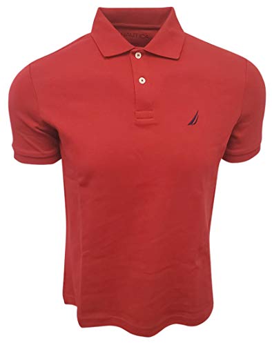 Nautica Men's Classic Fit Short Sleeve Solid Soft Cotton Polo Shirt Shirt, nautica red, Medium - image 1
