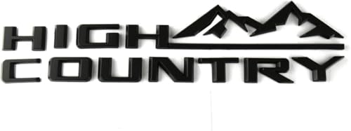 Image of 1Pc High Country Emblem Rear Tailgate Letter Logo Car Badge Nameplate Replacement for 2019-2025 Tahoe Silverado (1Pcs Rear Emblem - Matte Black)