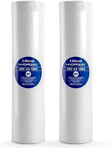 SDC-25-1005 Whole House RO Reverse Osmosis Sediment Water Filter Cartridge 2.5" x 10" - 5 Micron (2 Pack)