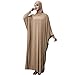 VJGOAL Robe Musulmane Femme Longue Couleur Unie Ramadan Robe de Prière Elegant Manche de Chauve-Souris Mosquée Maxi Robe Grande Taille en Vrac Manche Longue Multicolore Robe Habillée Vêtements