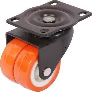 Ackwheel Double Puff Castor Wheel, Plate - Size: 2"-Inches (Multi-Colour) 4 Pcs. A-51