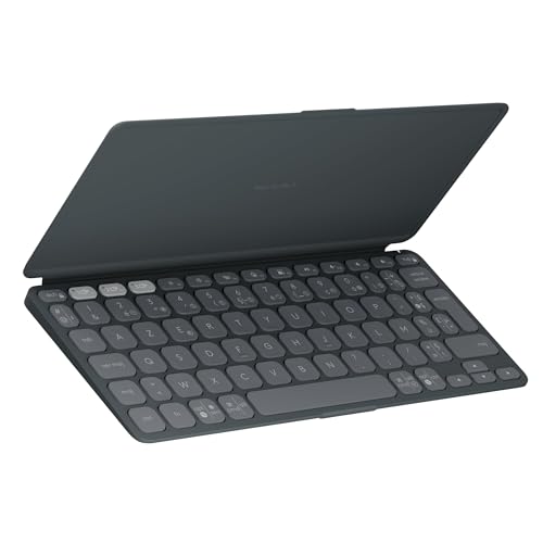 Logitech Keys-To-Go 2, clavier Bluetooth portable pour tablette avec coque intégrée, clavier sans fil compact ultra-mince pour Windows, Android, Linux, iPad, iPhone,...