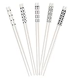 PEPLAYTAL 5 pares Palillos de Antibacterianos Resistentes al Calor con Diseño de Dibujos Animados Antideslizantes y Reutilizables para Uso Doméstico y Multiusos