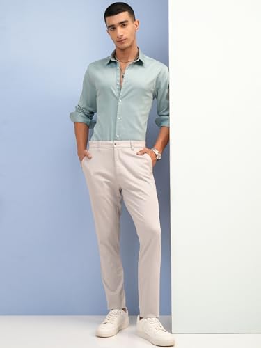 Image of Highlander Men's Slim Fit Formal Trousers | Ankle Length |Smart Trousers for Men | Chino Trousers for Men|Elegant Design | Comfortable Fabric for Daily Work & Formal Occasions