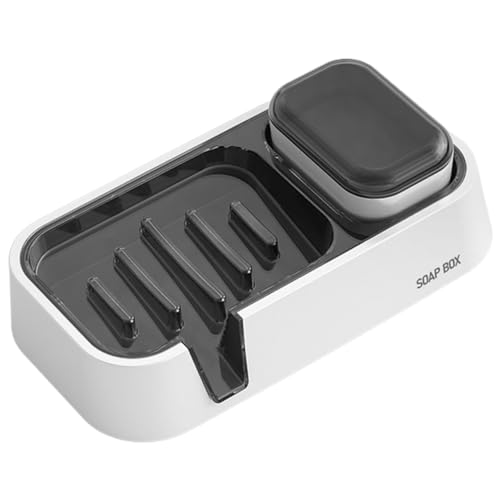 Beatifufu 1 Juego De Jabonera De Pared De Doble Capa Sin Agujeros para Baño Soporte De Pared para Jabón Dispensador De Jabón En Dispensador De Jabón para Ducha Abs Negro