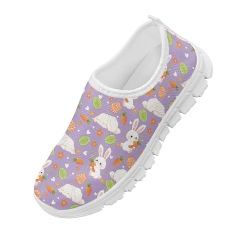 Girls Slip On Sneakers Easter Bunny Shoes for Girls Tennnis Gym Shoes4