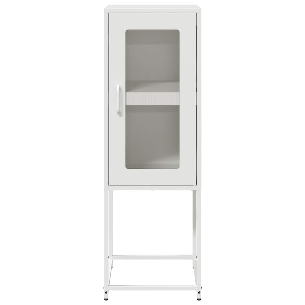 Buffet blanc 36 x 39 x 107 cm, en acier laminé à froid, armoire de rangement durable pour chambre à coucher, salon, bureau