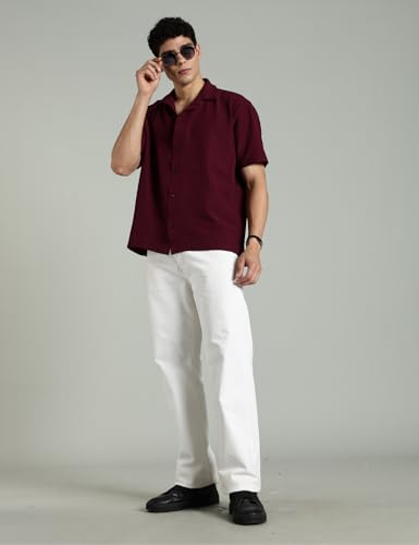 Image of FYLTR Men's Solid Casual Textured Shirt - Half Sleeves | Shirts for Men | Summer Shirt | Regular Fit