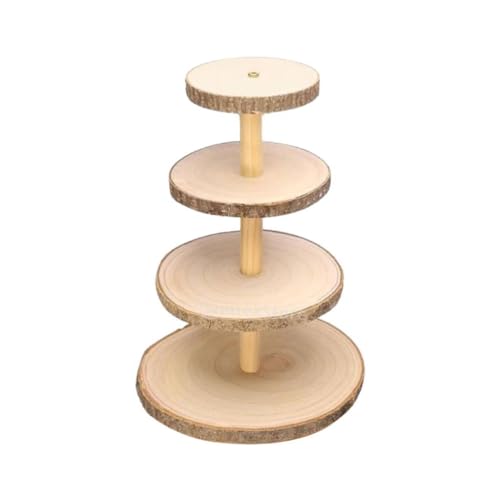 MagiDeal 4 Tiered Wood Cupcake Stand Rustic Wood Cake Stand Dessert Display Stand for Party Presenting Wedding Centerpiece - Image 7