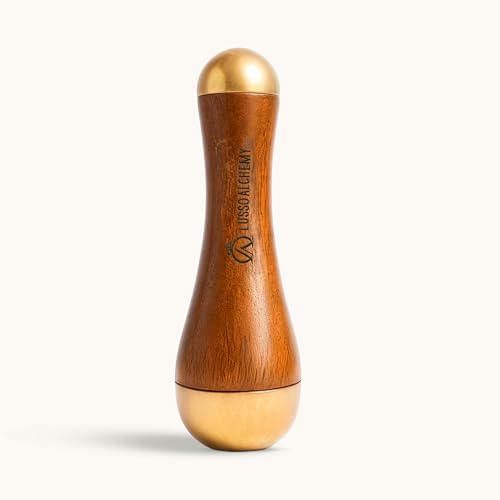 Image of Kansa Wand Ayurvedic Dual Sided Kansa Wand Massager | 100% Bronze & Teakwood handle- Portable Face, Neck, Body & Foot Massager | Promotes Relaxation & Improves Blood Circulation | Face Yoga Wellness Tool