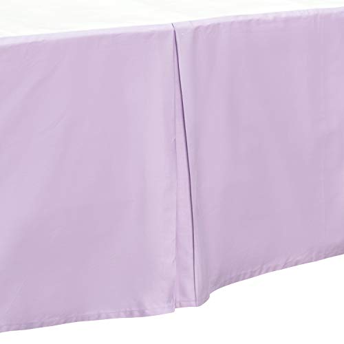 Everyday Kids Lavender Purple Pleated Crib Skirt; 100% Natural Cotton Nursery Crib Bedding Skirt For Baby Boys And Girls; Crib Dust Ruffle With Split Corners For Easy On And Off, 14 Inch Drop #TOP5