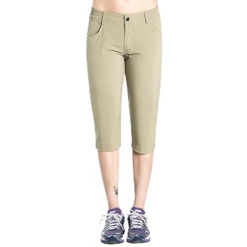 Hopgo Women's Quick Dry Outdoor Capri Pants Lightweight Cargo Pants Crop Hiking Pants