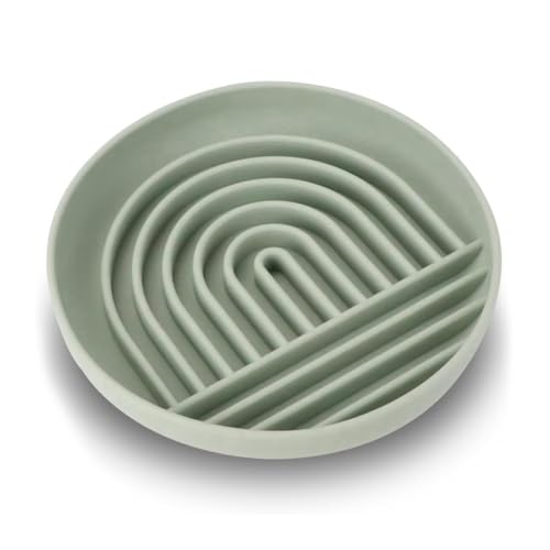 Kznifmk Cuenco de Comida Lenta para Perros Cuenco de Silicona con Ventosa Cuenco de Comida Antideslizante para Perros Que Reduce la Velocidad de Alimentación Cuenco de Comida Lenta