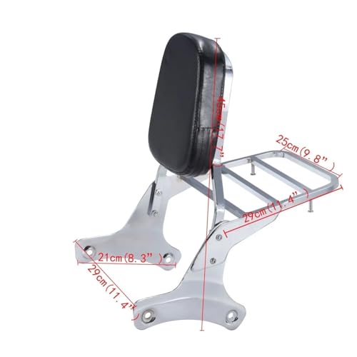 Dossier Passager Moto et Support Bagages Robuste pour Custom Shadow VT 750 C2 - 6