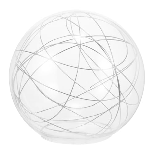 Image of UKCOCO White Glass Globe Lamp Shade Replacement - Clear Ball Lamp Globes Replacement Glass for Pendant Light, 5.11 inch Diameter, inch Opening Diameter (Inner Wound Aluminum Wire)