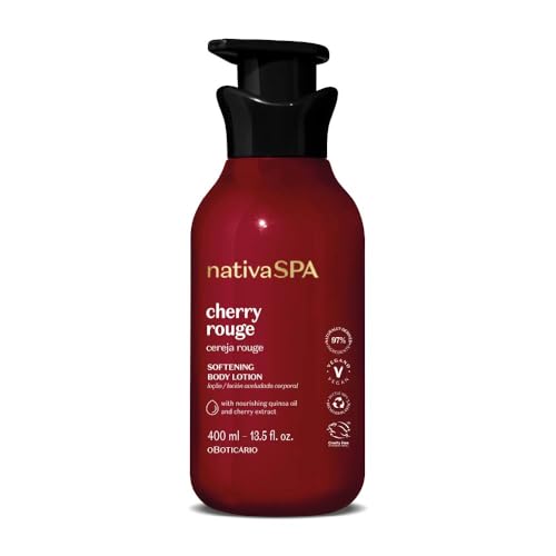 O Boticário Nativa SPA Cereza Rouge 400ml | Crema Hidratante Corporal | Loción Corporal Perfumada con Gotas de Quinoa para Más Hidratación | Vegano