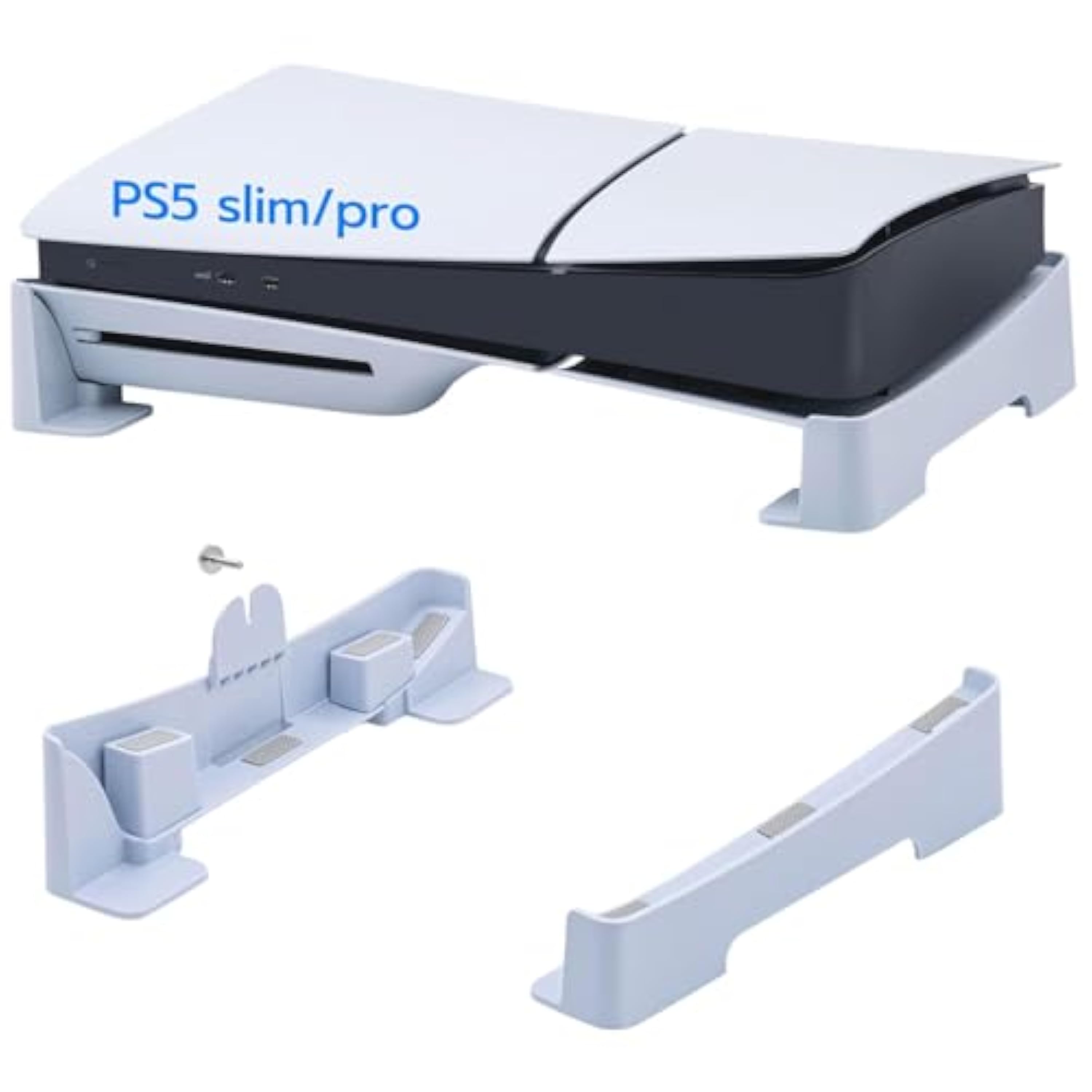 Mcbazel Soporte Horizontal Compatible con PS5 Slim/PS5 Pro DE/UHD Consola, Soporte de Base para Playstation 5 Disco y Consola de Edición Digital