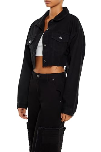 Forever 21 Women's Rhinestone Chain Denim Jacket4