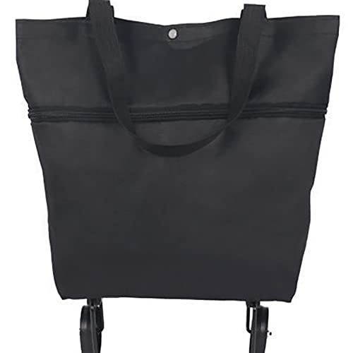 Yunnyp Zusammenklappbare Einkaufstrolley-Tasche, faltbarer Einkaufswagen mit Rollen, wiederverwendbare Einkaufstasche… – Bild 3