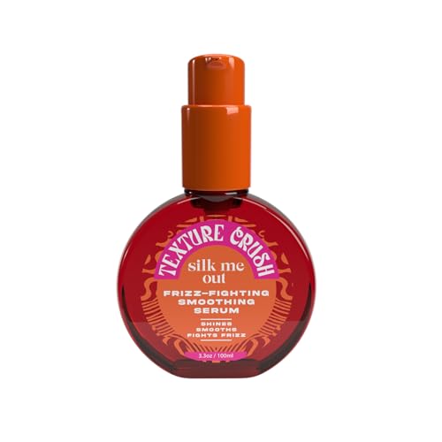 Texture Crush Silk Me Out Anti-Frizz Smoothing Serum-Boosts Shine & Humidity Resistant with Heat Protection & Frizz Control for Blow Outs Silk Presses- Lightweight formula for Textured, Natural Hair