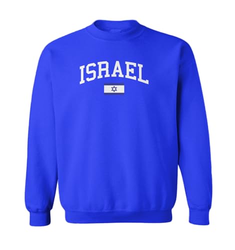 Tcombo Israel Word With Flag - Israeli Patriot Toddler Fleece Crewneck Sweater