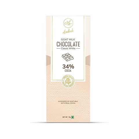 Aadvik Goat Milk Chocolate | Classic White | 100% Natural & Premium Ingredients | 2.46 Oz Cover