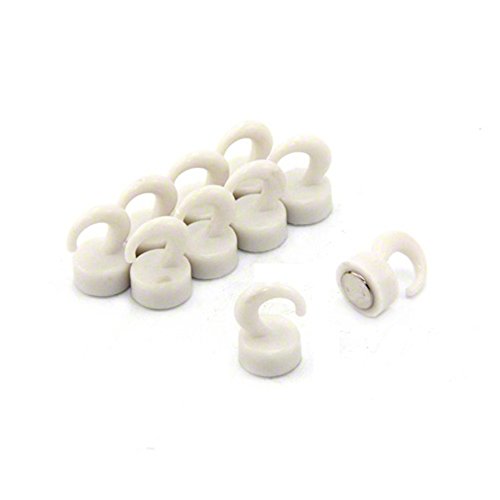 Magnet Expert Plastique blanc Mini crochets magnétiques - 1 kg traction (12 mm de diamètre x 20 mm de haut) (paquet de 10) Cover