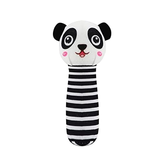 Baby Bed and Rattle Soft Animal Toys with Sound Developmental Shaker for Infant Hand Eye Coordination Cute Stuffed Toy (D, One Size)