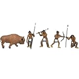 Woodland Scenics SP4444 1.5-Inch Scene Setters Figurine, Natives/Buffalo, 5/Pack