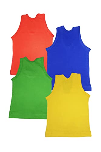 Image of Cotton Boys Vest (Multicolored, Pack of 4)