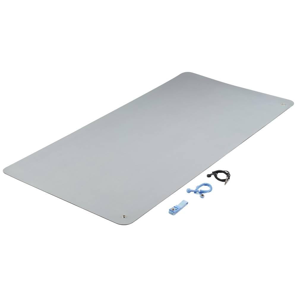 TRU COMPONENTS TC-12356308 Set de Tapis Antistatique (ESD) Gris (L x l x H) 1190 x 590 x 2 mm 1 Set